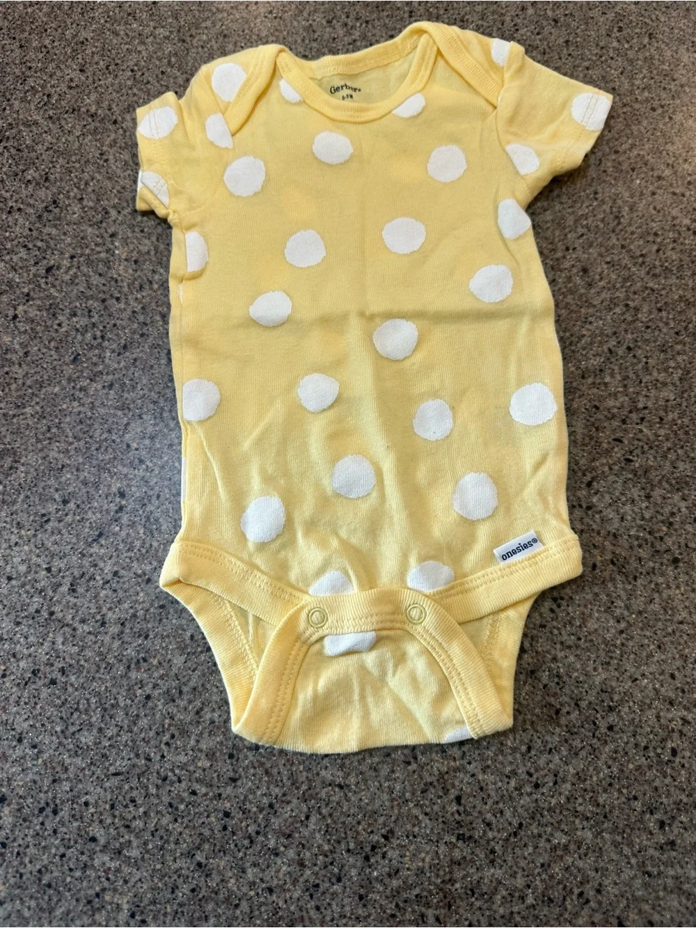 Gerber Yellow and White Polka Dot Baby Bodysuit